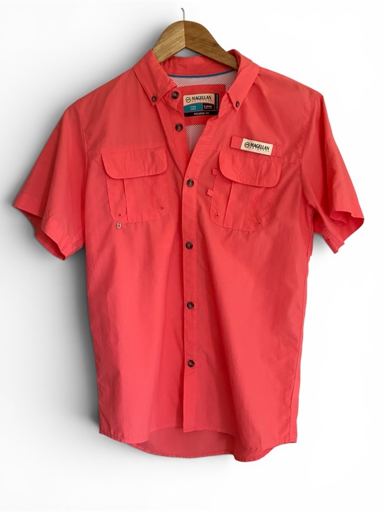 Magellan Outdoors Other - Magellan Coral Gorpcore Hiking Short-Sleeve Button Fishing Gear Shirt Size L